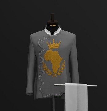 GRAY AFRICAN  INSPIRED SAFARI SUIT