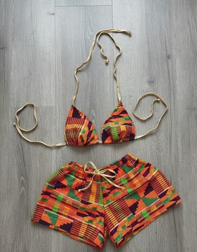 Vibrant Kente Print Bikini Set