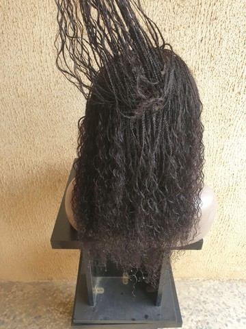 Human hair goddess  braids Full lace wig,14 inches