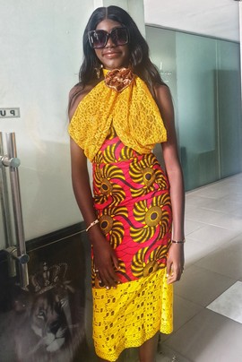 Elegant African Woman Mid-length Dress for Weddings/Special occasions/Plus Size