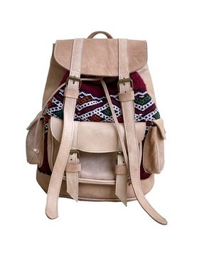 100% handmade high quality genuine leather backpack.