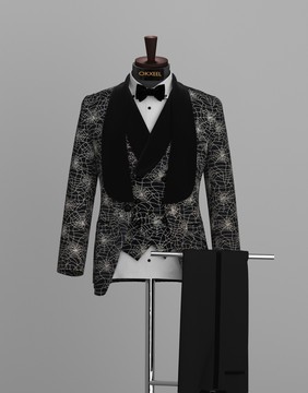 SPIDER WEB JACQUARD SHAWL LAPEL SUIT......BEST SELLER