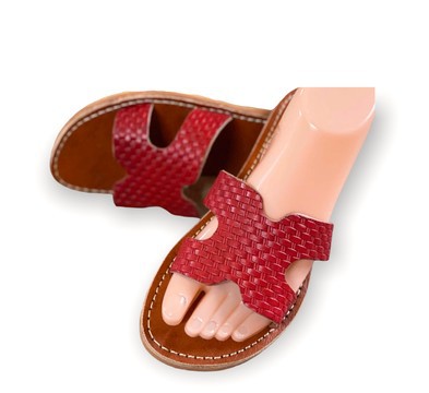 Sandale en cuir véritable haute qualité fait main mode femme