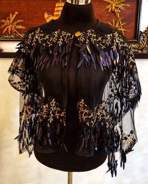 Rare Embroidered And Embellished Cape Style Top
