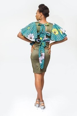 African Print dress, Ankara dress, African womens clothing, Sheath dress with ankara mix