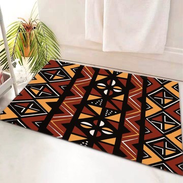 African Colorful Bath Mat Unique Bathroom Rug Bogolan (LARGER SIZES AVAILABLE)