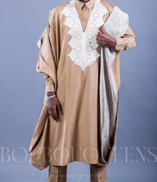 Large Embroidered Bazin Dress for Men "Soundiata"
