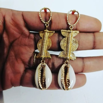 Earrings / African gold earing "butterfly baoulé"