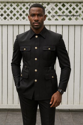 Veste et pantalon safari noirs