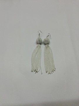 African Beaded earrings, Beaded Fringe earrings, Elegant earrings, Tribal earrings, Boho earrings