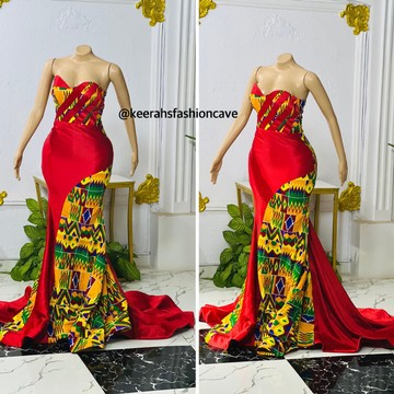 Robe de bal en dentelle sirène Ankara, vêtements pour femmes africaines, robe longue, robes de bal