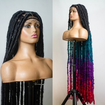 Ombre butterfly locs, distressed locs, full lace 40inches