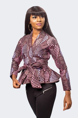 African Print Peplum Top, Ankara Peplum Jacket, Ankara Peplum Top