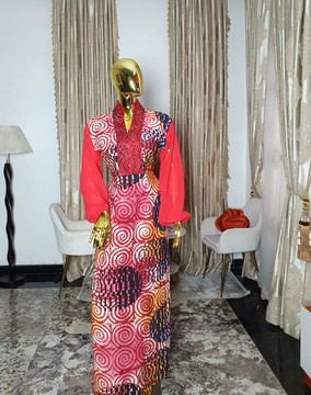 Adire Chiffon Dress
