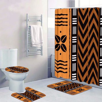 (4 Piece) - Abstract African Bathroom Sets Tribal Print (MORE SIZES AVAILABLE)