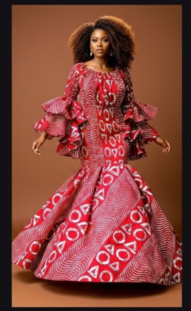 Stunning Red and White Mermaid Dress