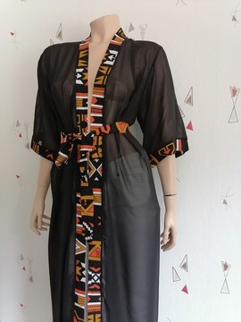 Chiffon wax kimono