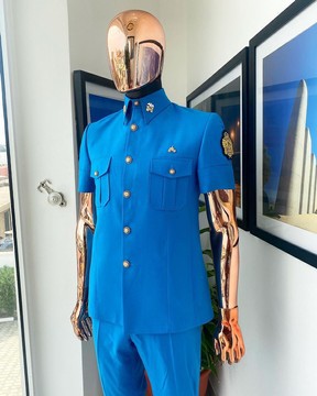 Un costume de safari français "La Havane" vintage Bleu De France