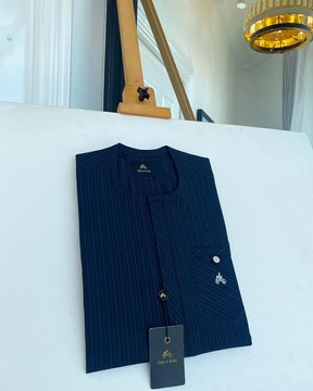 A pencil stripe blue, combat pocket senator kaftan native.