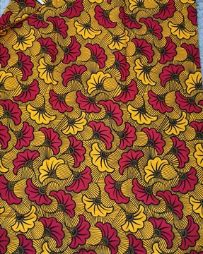COUPON FABRIC WAX AFRICAN WEDDING FLOWER PATTERN