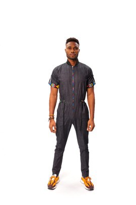 Denim/Jean Jumpsuit &amp; Ankara Jumpsuit, African Print Mens Overall, Mens Jumpsuit, Mens Onesie