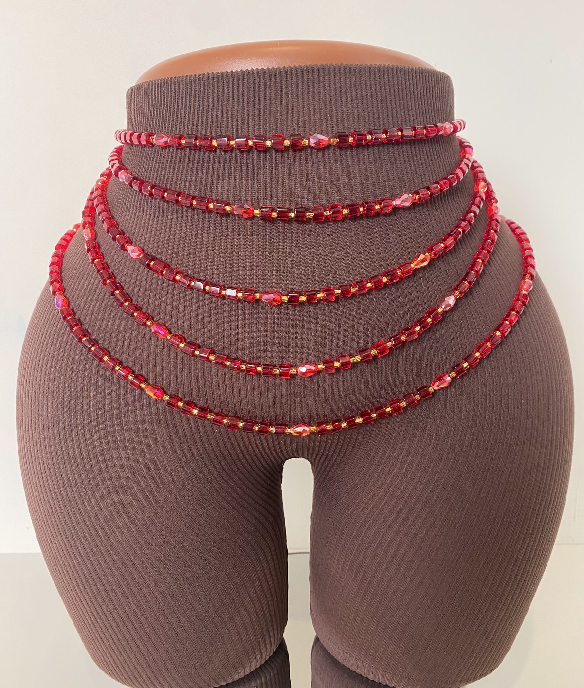 Baya Bijoux / Bine Bine / Waist Beads / Perles De Taille Africaine Chim Rose Non Elastique
