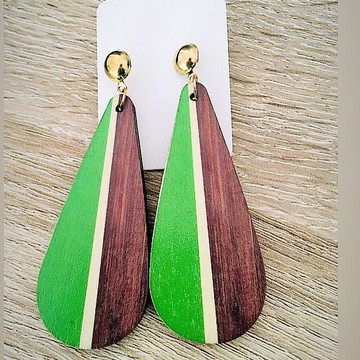 Beautiful pair of wooden earrings