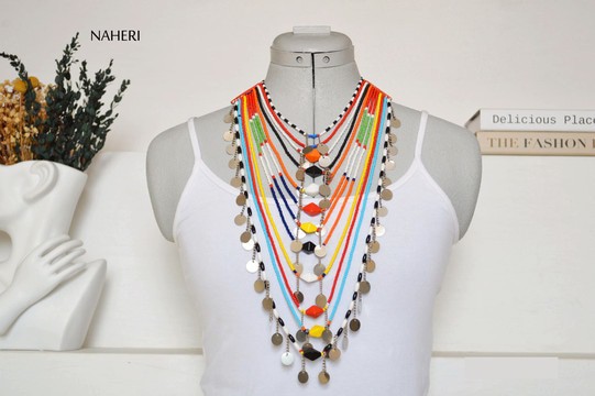 African jewelry maasai beaded layered necklace