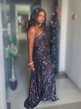 Robe longue de luxe avec bustier à sequins Labake pour les mariages/occasions spéciales/grandes tailles