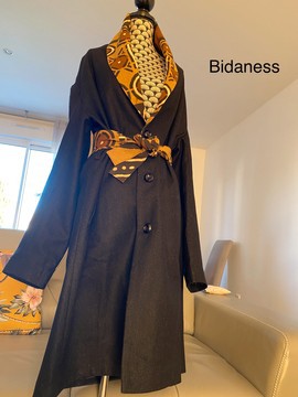 Bi-material wool and bogolan coat from Mali