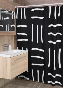 Cultural Unique Bath Mat White and Black Bathroom Rug (LARGER SIZES AVAILABLE)
