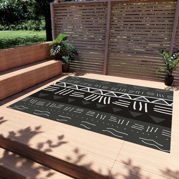 Gray Multicolor Rug Outdoor Carpet Tribal (LARGER SIZES AVAILABLE)