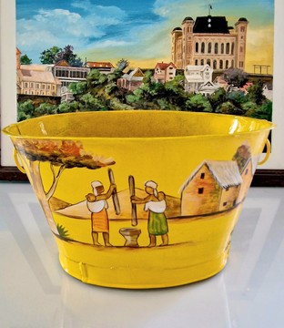 Original champagne bucket, hand painted