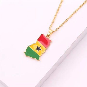 Ghana country map necklace
