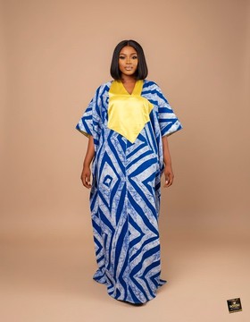 Robe maxi Adire jusqu’au sol