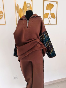 Hoodie and wax jogging pants - High quality - heavy women's tracksuit set - wax touch