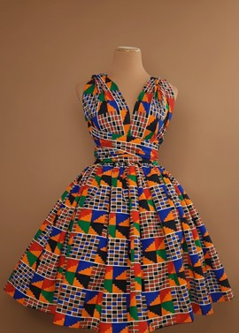 African Print Dress /  African wedding dress for bridesmaid / Kente dress