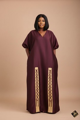 Robe bubu longue bordeaux