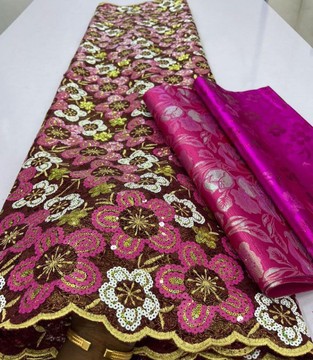 Dentelle Chantilly à sequins de qualité, tissu de 5 yards