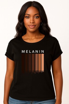 T-shirt bio pour femme à manches retroussées - Melanin