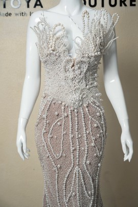 PEARL CASCADE MERMAID GOWN
