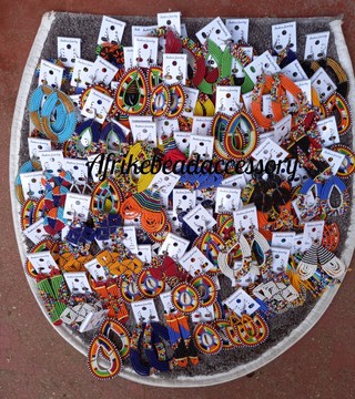 100 pairs Earrings, Assorted earrings, Beaded earrings, Maasai earrings, wholesale earrings