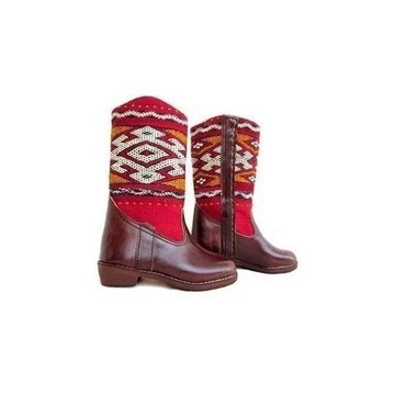 BIG SALE! Genuine leather boots with Kilim Handmade by Cuiroma craftsmen in Morocco