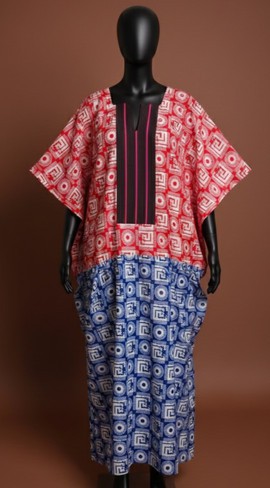 Caftan chic à blocs de couleurs