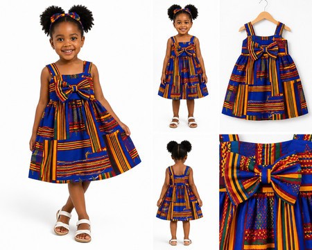 Robe enfant en wax – Modèle NAYA