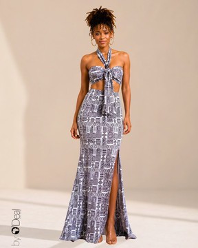 Maxi jupe stretch et son top cache coeur