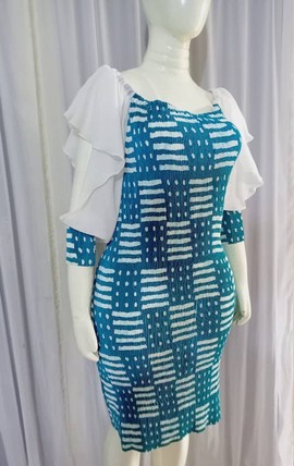 Sublime pleated silk and muslin dress “Cocody”
