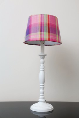 Lampshade Madras Pink Small Handmade