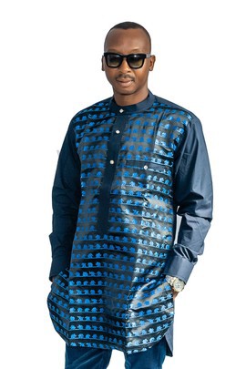 Half Collar Dress Shirt, African Men Shirt, African Clothing, Wandizi Shirt