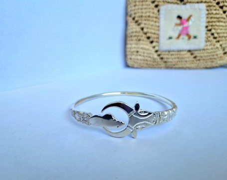 Vangovango Mixte Homme/Femme bracelet jonc en argent massif de Madagascar